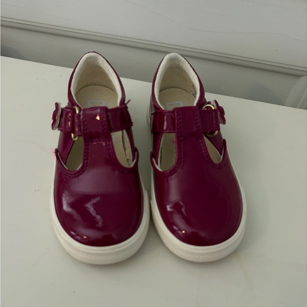 Keds Girls Glossy Sz 6.5 Plum Sneaker Shoes
